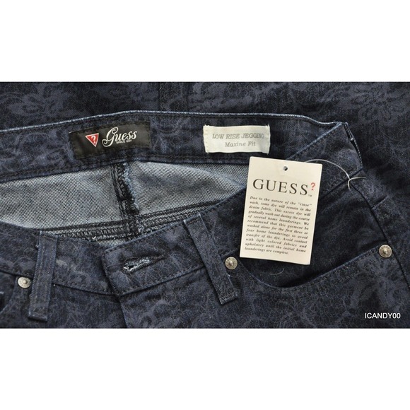 Guess MAXINE Fit Low Rise Leggings Jeans Pants Trousers Floral Print 25/28 Nwt - Picture 7 of 7